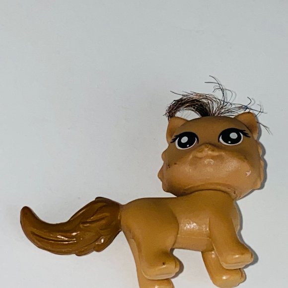 Polly Pocket Toy Pet Animal Figure Brown Faux Hair on Head Kids Pretend Play - Picture 6 of 6